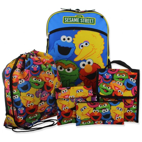 ectq8pjj5c980b_0 jpg - Mochila Escolar Infantil Vila Sésamo com 5 Peças para Crianças, Azul