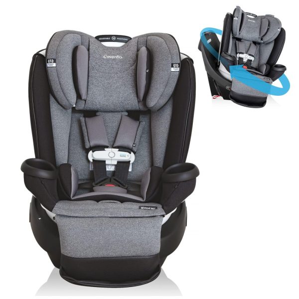 ectq8s73zwqb0b_0 jpg - Cadeira de Bebe para Carro com Rotação de 360 e Cresce com Seu Filho, Oferecendo 3 Modos de Uso, para Crianças de 1,8 kg a 54 kg, Evenflo, Cinza