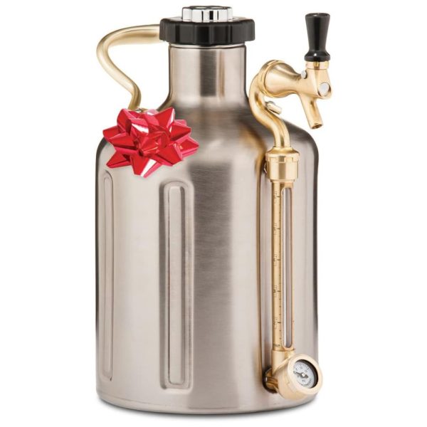 ectq8x40h0n10b_0 jpg - Chopeira Portátil 5L com Torneira e Regulador de CO2, Aço Inoxidável, GROWLERWERKS Stainless Steel, Dourado