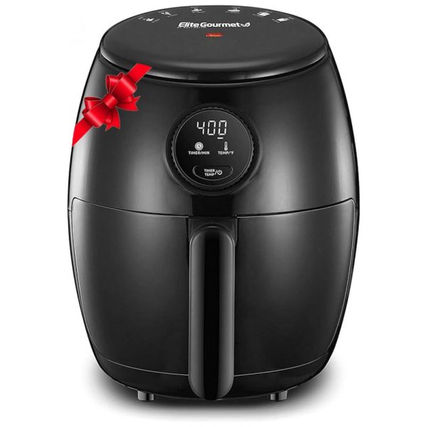 ectq92lbltf80b_0 jpg - Fritadeira Elétrica AirFryer 2L de Capacidade e Painel de Controle Digital, 1000W, 110V, ELITE GOURMET EAF2612D, Preto