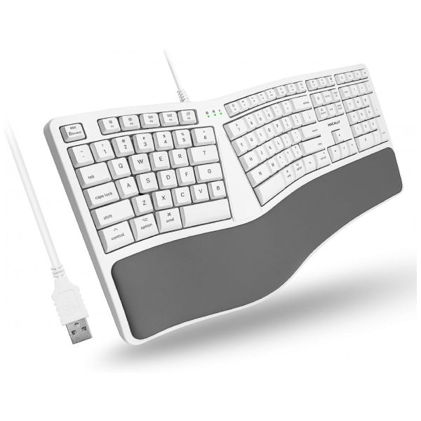 ectq93y5qmf80b_0 jpg - Teclado Ergonômico com Fio com Descanso Para as Mãos e Dividido, MACALLY MERGOKEY, Branco