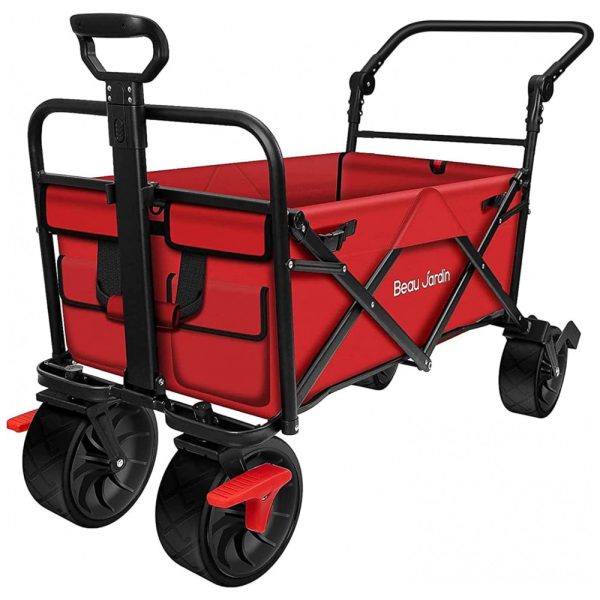 ectq9by52cy70b_0 jpg - Carrinho Dobrável para Camping e Jardim, Capacidade 80kg com Rodas 360, BEAU JARDIN, Vermelho