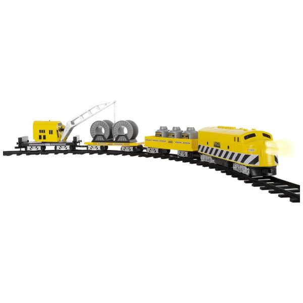 ectq9tn1vcw80b_0 jpg - Conjunto de Trem Trenzinho Elétrico LIONEL Construction 712065 com Controle Remoto, para Adultos e Crianças