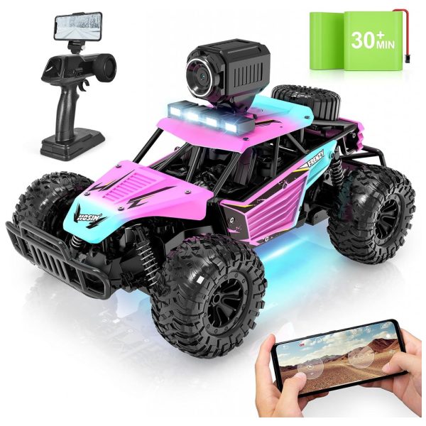 ectq9vz3xxpb0b_0 jpg - Carrinho de Controle Remoto Off Road com Câmera HD e Alta Velocidade para Adultos, Hosim, Rosa