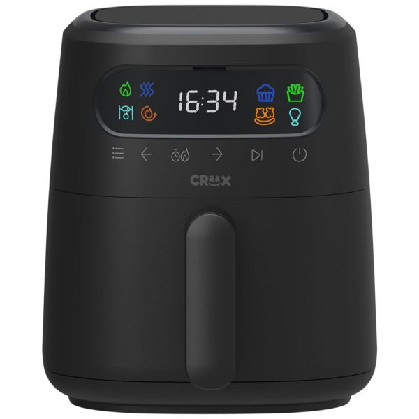 ectq9wl9881c0b_0 jpg - Fritadeira Elétrica Air Fryer 3L com Tecnologia TurboCrisp, Controle de Temperatura e Desligamento Automático, 110v 1300W, CRUX, Preta