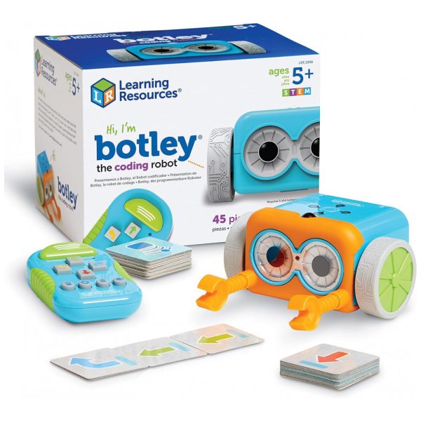 ectq9z9brm770b_0 jpg - Robô de Codificação Botley STEM com 45 Peças para Crianças de 5 a 8 Anos, LEARNING RESOURCES, Branco