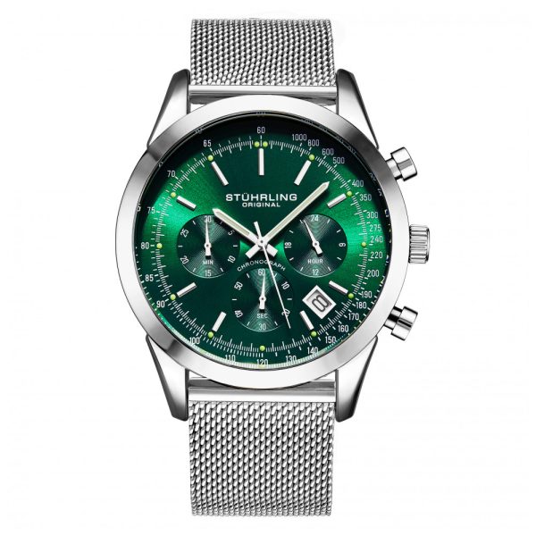 ectq9_5793_0 jpg - Relógio Masculino Stuhrling Rialto Quartzo 44mm com Cronográfo, Prata e Verde