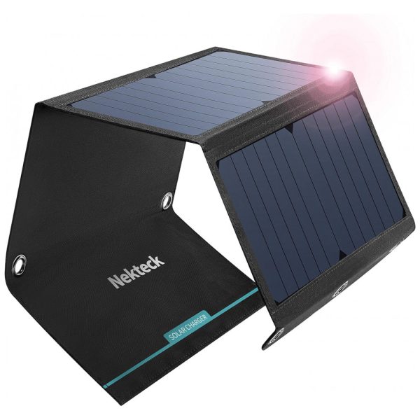 ectqaeo7qg710b_0 jpg - Painel Solar, carregador solar portátil, com saídas USB, à prva d1água IPX4, 21W, 12V, 1 unidade, NEKTECK SM B3122, Preto