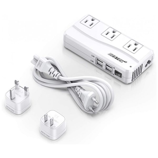 ectqawx041e10b_0 jpg - Transformador Conversor de Tensão 220V para 110V com 4 Portas USB 6A, Universal, BESTEK, Branco