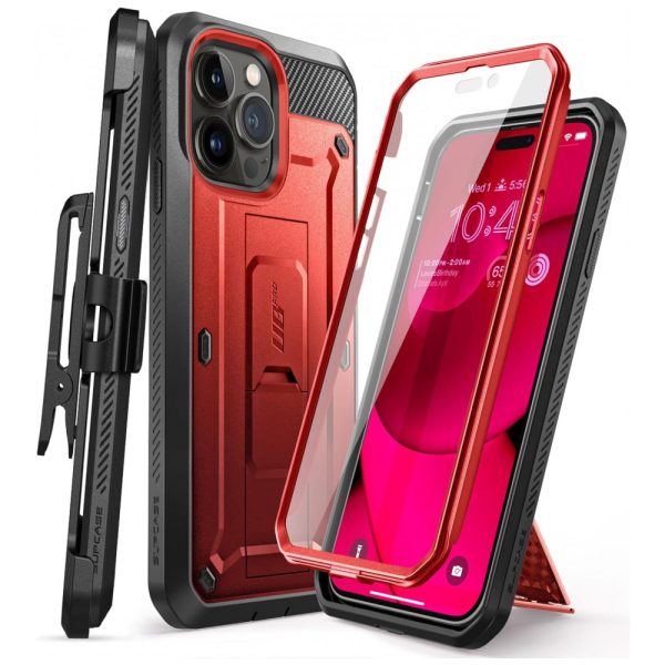 ectqb1bjg28b0b_0 jpg - Capa para Iphone 14 Pro Max com Protetor de Tela Embutido e Clipe de Cinto, SUPCASE, Vermelha