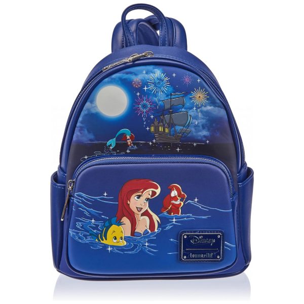 ectqb6svkjf90b_0 jpg - Mochila Escolar Infantil Loungefly Disney a Pequena Sereia para Crianças a Partir de 6 Anos, Azul