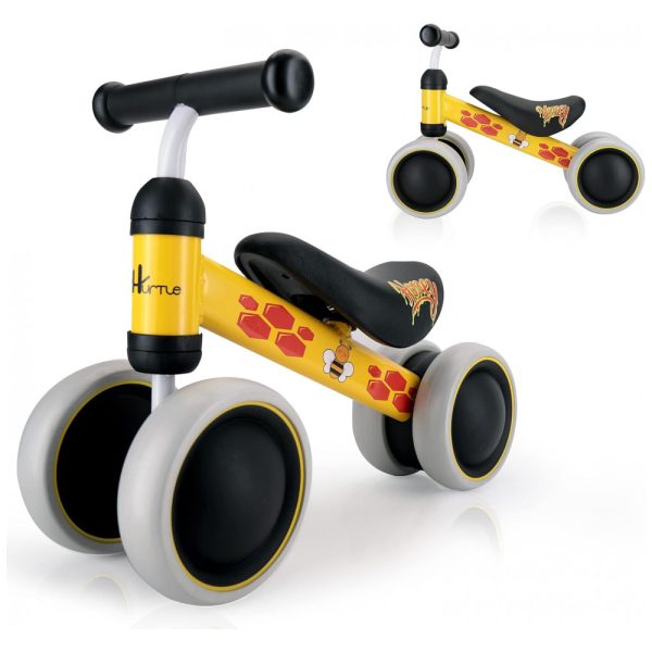 ectqbbj1775b0b_0 jpg - Bicicleta sem Pedal com 4 Rodas para Crianças de 10 a 24 Meses, Hurtle, Amarela