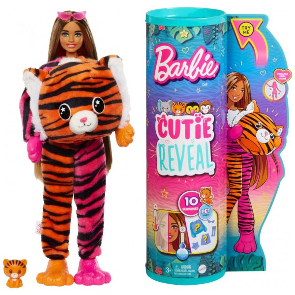 ectqbfns526b0b_0 jpg - Boneca Barbie Revelação com Fantasia de Pelúcia Tigre e 10 Surpresas, Laranja