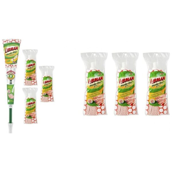 ectqbhxqc7k90b_0 jpg - Kit Mop Esfregão para Limpeza Pesa com 6 Refis Extras Laváveis, Libman