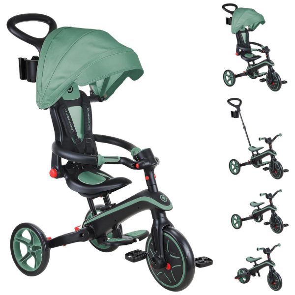 ectqbp4t3v3c0b_0 jpg - Triciclo Infantil Dobrável 4 em 1 com Dossel Ajustável, Alça de Direção dos Pais, Suporte para Copo e Arnês de Segurança, Globber, Verde