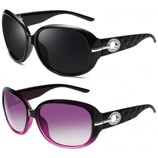 ectqbt6vmtmb0b_0 jpg - Óculos de Sol Feminino Polarizados com Proteção UV, Joopin C06, 2 Unidades, Preto e Roxo Gradiente