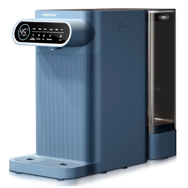 ectqbx314scc0b_0 jpg - Filtro de Água de Bancada sem Instalação com Osmose Reversa de 5 Estágios e 4 Opções de Temperatura, 110V PUREPLUS, Azul