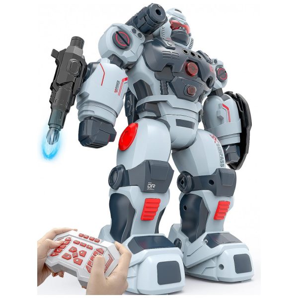 ectqc292m3d90b_0 jpg - Robô Programável Inteligente Toylefun Warrior com Controle Remoto para Crianças Acima de 6 Anos, Cinza