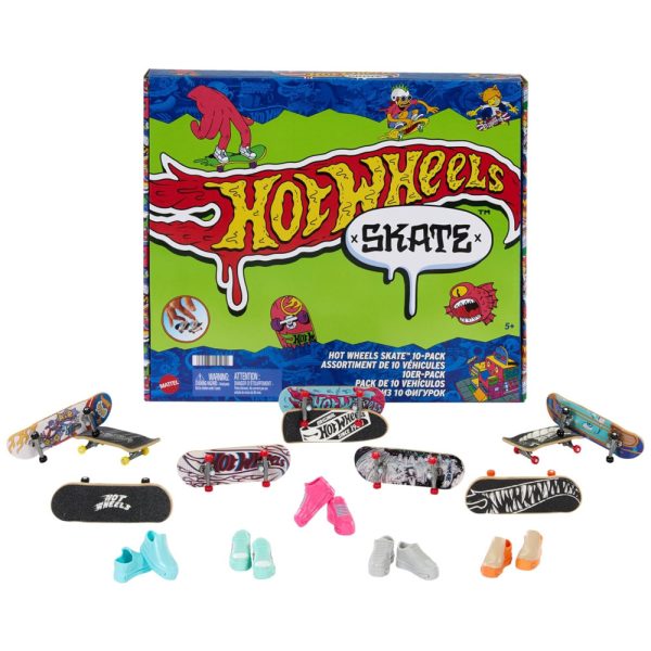 ectqc577knbc0b_0 jpg - Conjunto de 10 Skates de Dedo com 5 pares de Tênis Removíveis e Gráfico Temático, Hot Wheels