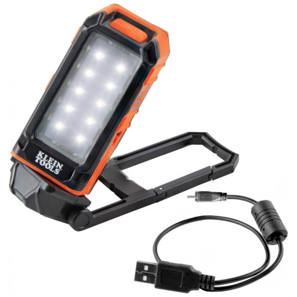 ectqc6xtf4v70b_0 jpg - Luz de trabalho LED 460 Lúmens Recarregável USB e Portátil, KLEIN TOOLS 56403, Laranja