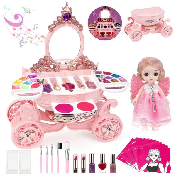 ectqcn17g1lc0b_0 jpg - Kit de Maquiagem Infantil Lavável com 33 Peças para Crianças de 3 a 10 Anos, Moubenncy Princesa, Rosa