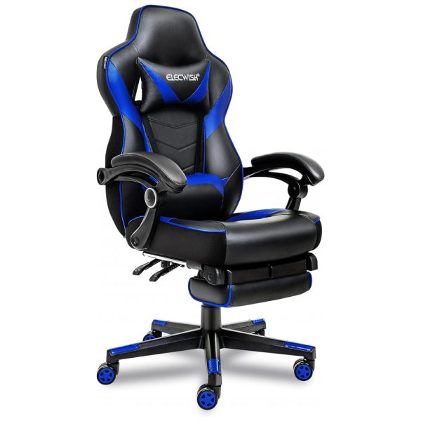 ectqcwtghb780b_0 jpg - Cadeira Gamer Ergonômica Giratória com Suporte Lombar e Apoio de Cabeça, ELECWISH, Azul