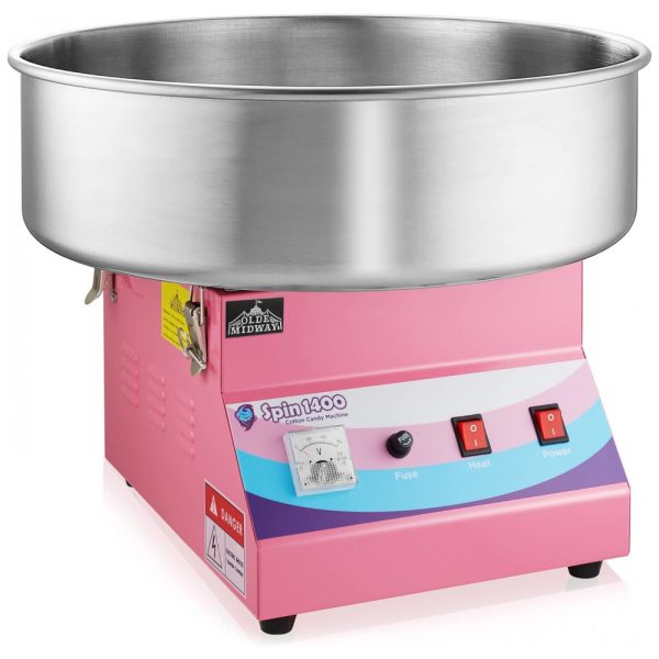 ectqczbhgw690b_0 jpg - Máquina de Algodão Doce Elétrica Profissional em Aço Inoxidável, 110V, Olde Midway SPIN1400, Rosa