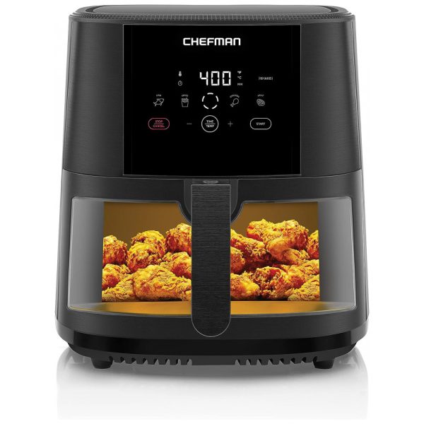 ectqczhvsgj90b_0 jpg - Fritadeira Elétrica AirFryer 8L com Painel Digital e Temperatura Ajustável, 110v, CHEFMAN RJ38 SQPF 8TW, Preto