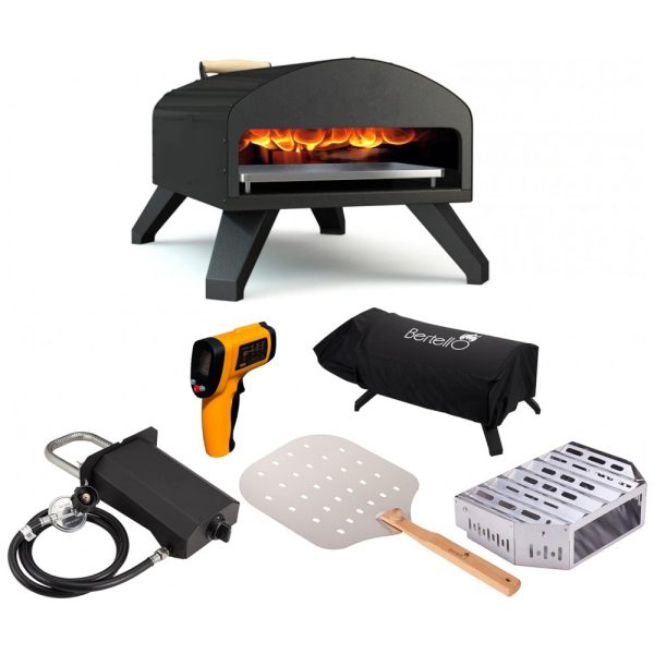 ectqd1sbnh790b_0 jpg - Forno de Pizza a Gás Portátil com Acessórios e Termômetro Infravermelho, BERTELLO, Preto