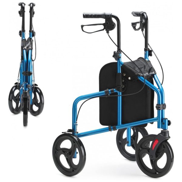 ectqd3ndjjr80b_0 jpg - Andador para Idosos e Adultos com 3 Rodas e Bolsa de Transporte, até 136 Quilos, OasisSpace, Azul