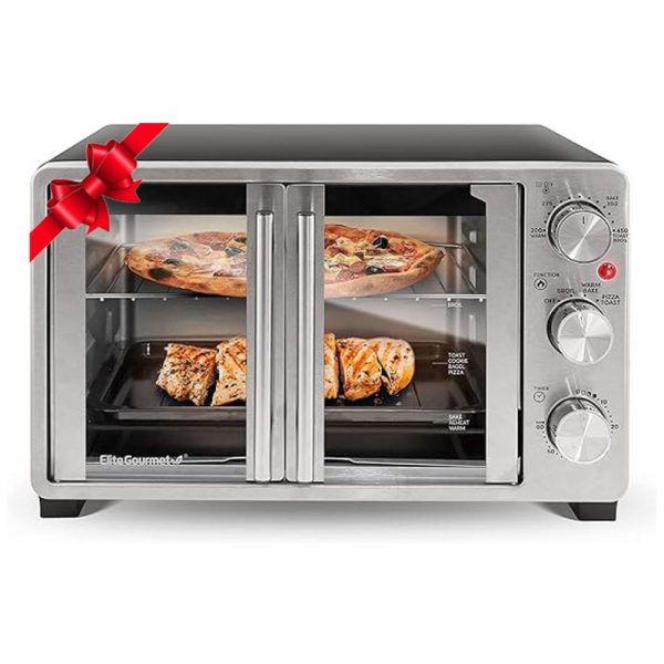 ectqd5lvfdmb0b_0 jpg - Forno Elétrico de Bancada 25 Litros com Porta Dupla, Aço Inoxidável, Elite Gourmet ETO2530M, 110V 1500W, Prata