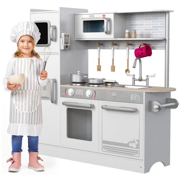 ectqd7rgjbx80b_0 jpg - Cozinha de Brinquedo Realista com Telefone em Madeira para Crianças de 3 a 8 Anos, KIDDERY TOYS, Branca