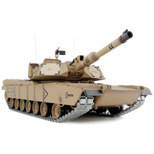 ectqdcgwgfb70b_0 jpg - Tanque Militar US M1A2 Abrams de Controle Remoto com Torre Giratória de 360 graus, 2.4GHz, Escala 1 16, Heng Long