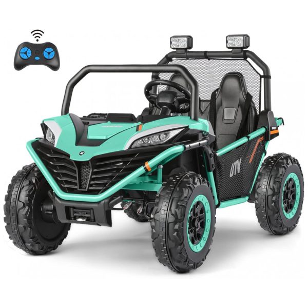 ectqdhkbtdkb0b_0 jpg - Carro Elétrico Infantil a Bateria Off Road 2 lugares com Controle Remoto, Luzes LED, Música Bluetooth, 3 Velocidades, Buzina e 2 Suspensão de Mola, 12V, ELEMARA, Verde