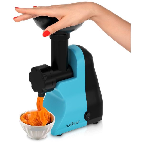 ectqdlgpk3x70b_0 jpg - Electric Maker Máquina de Sorvete de Frutas Faz Sobremesas de Sorvete Vegano Saudáveis, Gelato de Servir Suave, Smoothie, Slushie, Iogurte Congelado Sem Laticínios com Livro de Receitas, NUTRICHEF NCIM30, Azul turquesa