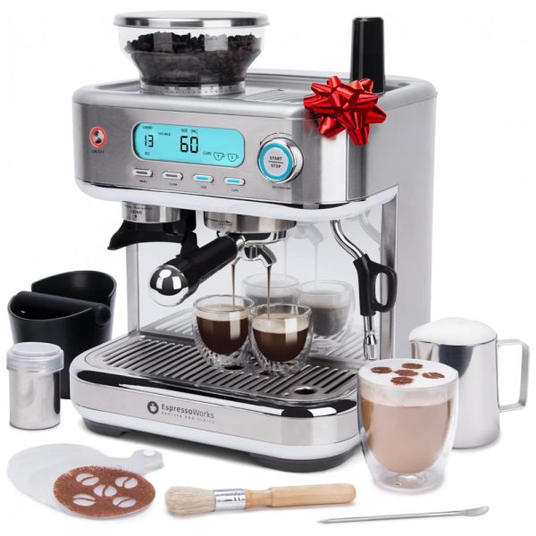 ectqdljqm2nb0b_0 jpg - Máquina de Café Expresso EspressoWorks 15 Bar com Vaporizador Embutido, 110V 1350W Prata