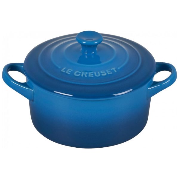 ectqdrrf24590b_0 jpg - Mini Caçarola de Cerâmica 400 mL Esmaltada e Antiaderente, LE CREUSET PG1160T 1459, Azul