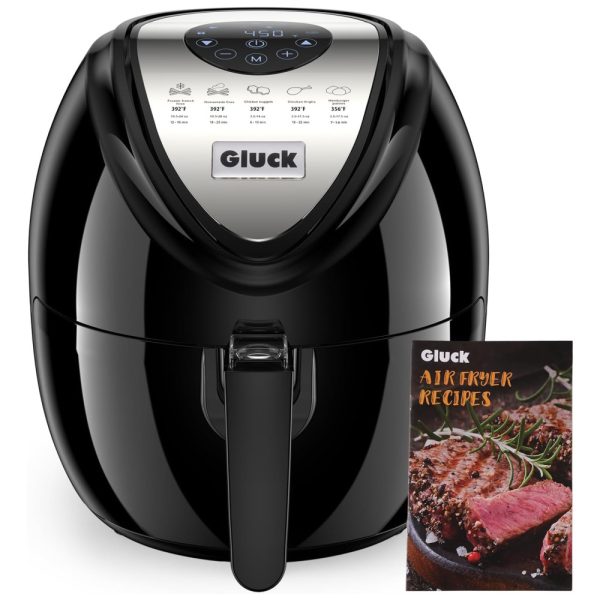 ectqds1nf3pc0b_0 jpg - Fritadeira Elétrica Air Fryer 7 em 1, 6,5L com Cesto Duplo Antiaderente Removível, 110V 1800W, Gluck, Preta