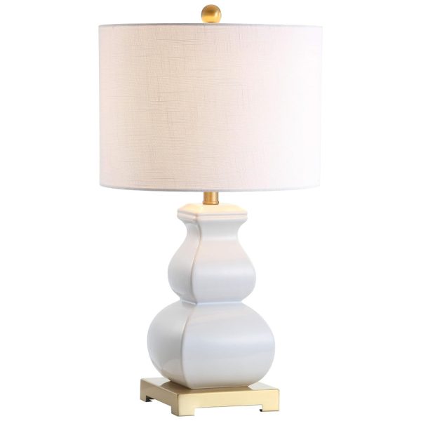 ectqdtzw3yg70b_0 jpg - Abajur Luminária de Mesa em Cerâmica, Estilo Contemporânea com 64 cm de Altura para Quarto, Sala de Estar e Escritório, 110V 100W, JONATHAN Y, Branco e Dourado