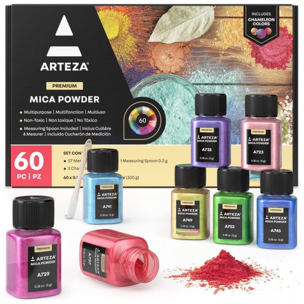 ectqdznpvq280b_0 jpg - Kit de Tinta em Pó Profissional com Cores Essenciais, 60 Peças, Arteza