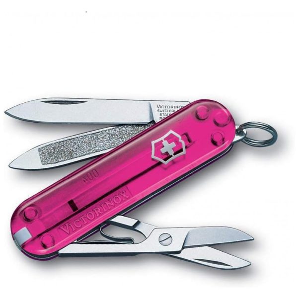 ectqebdcug400b_0 jpg - Canivete Multifuncional 7 Funções em Aço Inoxidável, Victorinox Classic SD, Rosa