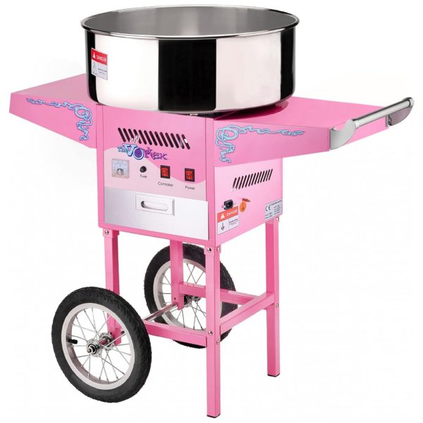 ectqetfsdh400b_0 jpg - Máquina de Algodão Doce Elétrica com Carrinho com a Tigela em Aço Inoxidável, 110v, GREAT NORTHERN POPCORN COMPANY 6304 Vortex Machine with Cart, Rosa