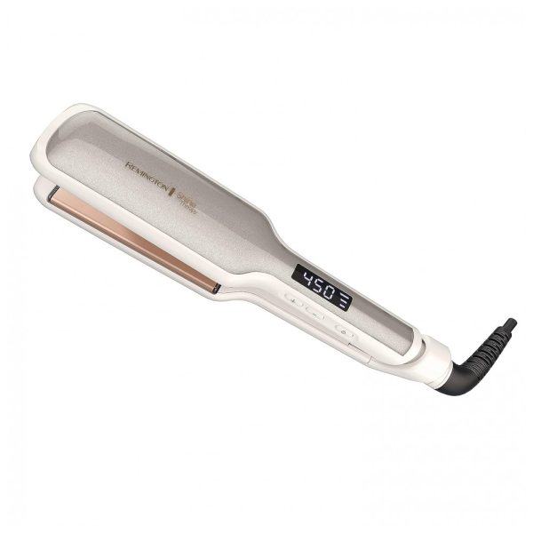 ectqf3vfltr90b_0 jpg - Chapinha Prancha de Cabelo com Placas de Cerâmica Infundida com Óleo de Argan, 110v, REMINGTON S9531, Branco