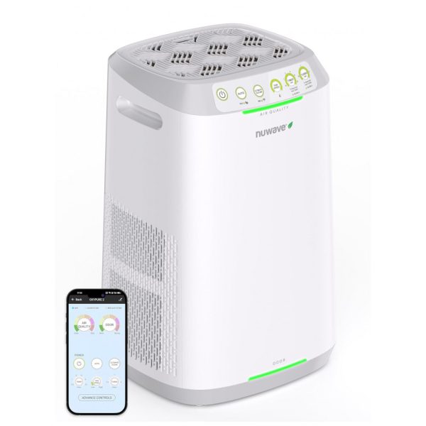 ectqf3xvdm4c0b_0 jpg - Purificador de Ar para Espaços até 89m2 com Filtro Bioguard Lavável, WIFI, Sensor de Qualidade do Ar e Odor, Nuwave OxyPure ZERO, Branco