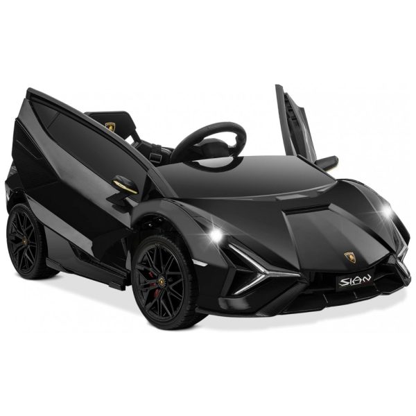 ectqf8dm1kn80b_0 jpg - Kids Lamborghini Carro, Carrinho Elétrico Infantil a Bateria 12V 1 Assento com 2 Velocidades Luz LED e Sistema de Som, KIDZONE, Preto