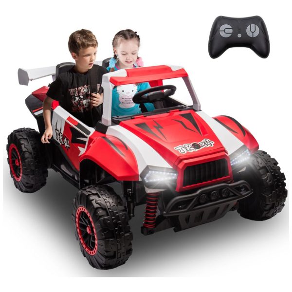 ectqf8r4fcfd0b_0 jpg - Carro Elétrico Infantil, Jeep com Controle Remoto, 2 Lugares, Suspensão de Mola, Música e Luzes LED, 24V, BCARORUR, Branco e Vermelho