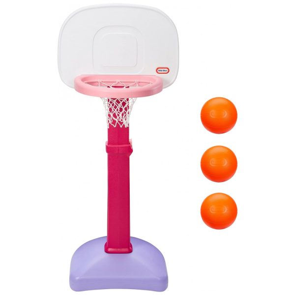 ectqf8s3bx470b_0 jpg - Conjunto de Basquete com Altura Ajustável e 3 Bolas, LITTLE TIKES 647444, Rosa