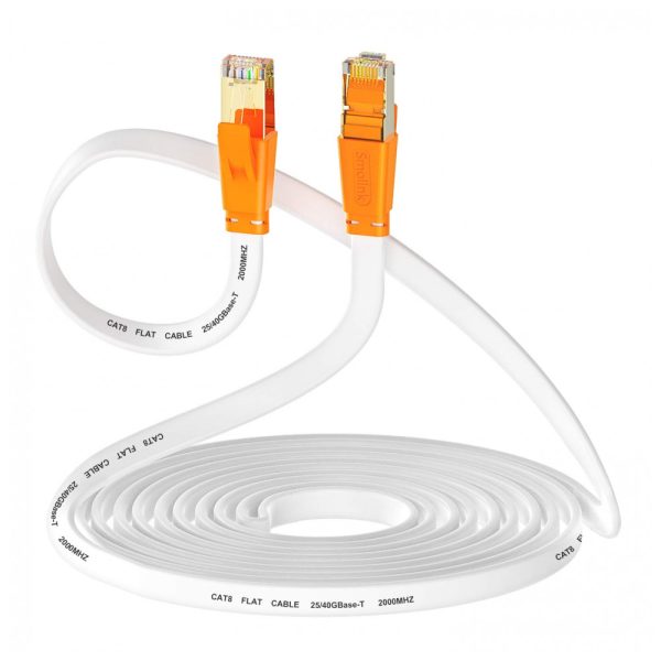 ectqfmfhmk980b_0 jpg - Cabo de Internet Cat8 4M Vel, 40Gbps 2000 MHz com Conector RJ45, SMOLINK, Branco