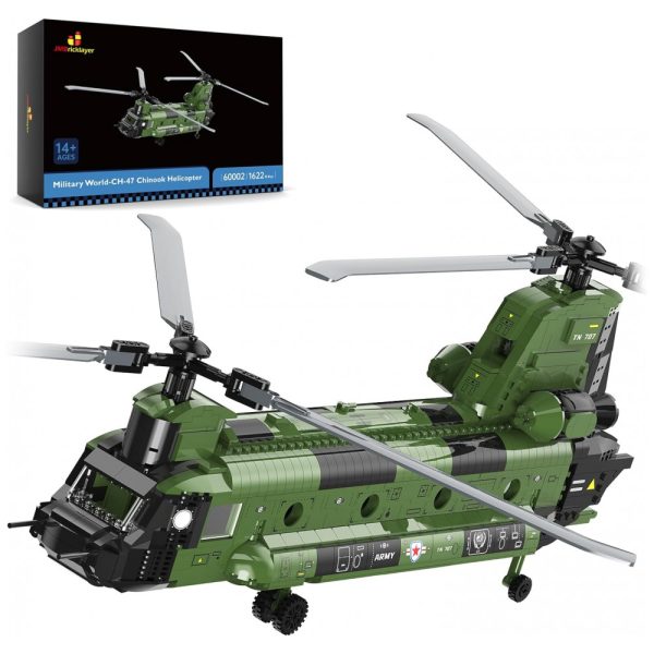 ectqfqm7p7bc0b_0 jpg - Kit de Construção Helicóptero Militar com 1622 Peças, JMBricklayer, Verde