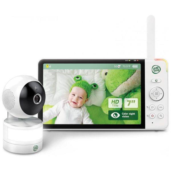 ectqfw3tcpc90b_0 jpg - Babá Eletrônica Monitor com Câmera de 17cm HD 1080p e Rotação 360 Alcance de 304M, LEAPFROG LF920HD, Branco